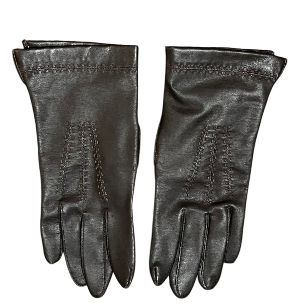 Vintage Brown Leather Gloves Women